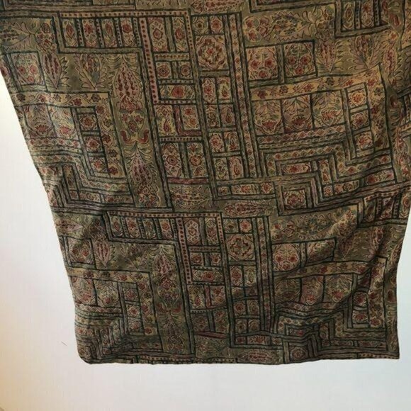 Michiyuki Kimono Womens Vintage Green Lined Cloud Embossed Pattern Hidden Pocket - Picture 15 of 15